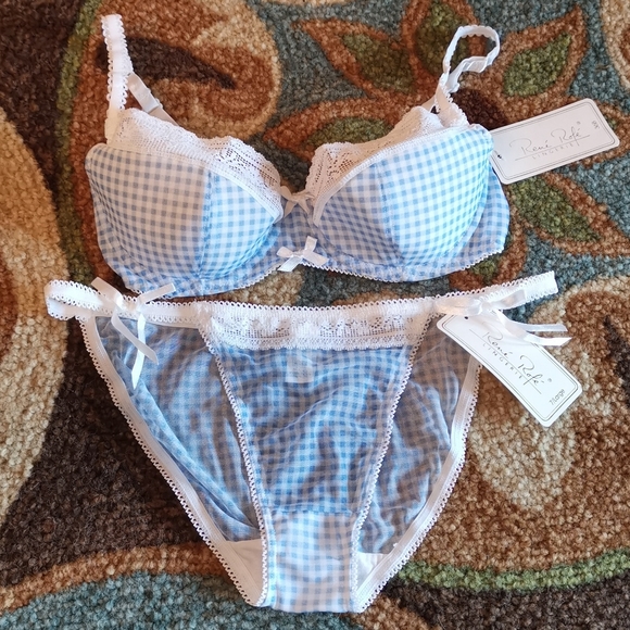 Rene Rofe Blue Checkered Bottoms - Picture 7 of 7